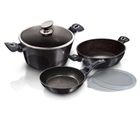 Berlinger Haus, Carbon Pro, zestaw: garnki z pokrywą + patelnie, 6 elementów