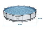Bestway, basen stelażowy z pompą filtrującą i akcesoriami, okrągły, 107-457 cm, zestaw 18w1