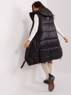 Bezrękawnik damski z kapturem, czarny, Sublevel