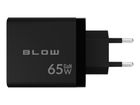 Blow, ładowarka sieciowa LCD, USB + USB-CX2, PD, 65W, GAN, watomierz, czarna