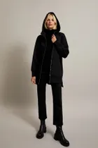 Bluza damska z kapturem, rozpinana, czarna, Moodo