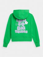 Bluza dziewczęca z kapturem, zielona, 4F