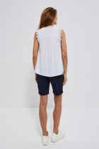 Bluzka damska bez rękawów, biała, Moodo