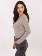 Bluzka damska z długim rękawem, beżowa, Sublevel