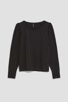 Bluzka damska z długim rękawem, czarna, Moodo
