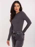 Bluzka damska z długim rękawem, szara, Sublevel