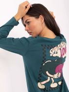 Bluzka damska z długim rękawem, zielona, Sublevel