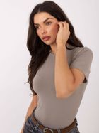 Bluzka damska z krótkim rękawem, beżowa, Sublevel