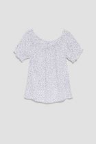 Bluzka damska z krótkim rękawem, biała, Moodo