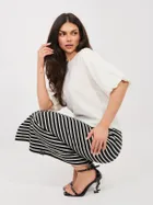 Bluzka damska z krótkim rękawem, biała, Sublevel