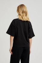 Bluzka damska z krótkim rękawem, czarna, Moodo