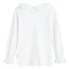 Bluzka dziewczęca z długim rękawem, biała, Nicol