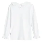 Bluzka dziewczęca z długim rękawem, biała, Nicol