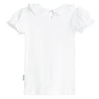 Bluzka dziewczęca z krótkim rękawem, biała, Nicol