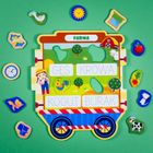 Carotina, Pociąg z grami edukacyjnymi, 8 gier z suchościeralnym pisakiem