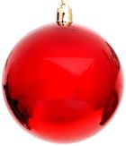 Christmas Decoration, bombka dekoracyjna, plastikowa, czerwony, 60 mm, 12 szt.
