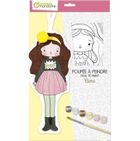 Clairefontaine, Lalka Clara z materiału do pomalowania, zestaw kreatywny, 29 cm