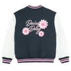 Cool Club, Bluza bejsbolówka dziewczęca, rozpinana, ocieplana, granatowa