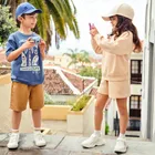 Cool Club, Komplet dziewczęcy, Bluza, Szorty, pomarańczowy