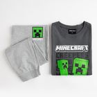 Cool Club, Piżama chłopięca, szara, Minecraft