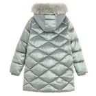 Cool Club, Płaszcz dziewczęcy z kapturem, ocieplany, srebrny