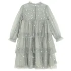 Cool Club, Sukienka dziewczęca z długim rękawem, szara