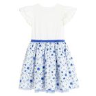Cool Club, Sukienka dziewczęca z krótkim rękawem, biało-niebieska