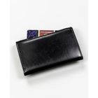 Czarny, skórzany portfel damski na zatrzask - Peterson