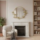 Edaxo, Sol, lustro ścienne z ozdobną ramą, okrągłe, 50 cm