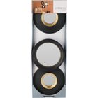 Emako, Dem, zestaw okrągłych luster w czarnych ramach, 25,5 cm, 3 szt.