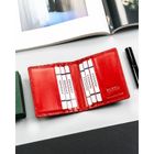 Etui na karty, czerwone, skórzane, RFID, 4U Cavaldi
