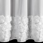 Eurofirany, zasłona gotowa, Roses, na taśmie, 150-90 cm, biały