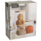 Excellent Houseware, Klar, zestaw szklanych słoików kuchennych z bambusową pokrywką, 3 szt.