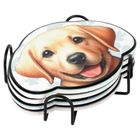 Excellent Houseware, podstawki pod kubek, w stojaku, pies, 4 szt.