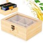 Excellent Houseware, pojemnik na herbatę, drewniany, 21-16-7,5 cm