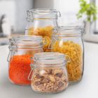 Excellent Houseware, Reso, szklane słoiki z klipsem, 4 szt.