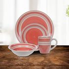 Excellent Houseware, serwis obiadowy, 16 elementów, czerwony