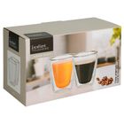 Excellent Houseware, szklanki termiczne z podwójną ścianką, do kawy i herbaty, 230 ml, 2 szt.