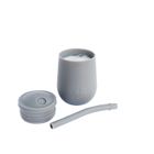 EZPZ, silikonowy kubeczek ze słomką Mini Cup + Straw Training System, 120 ml, szary