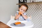 EZPZ, Tiny Spoon, silikonowa łyżeczka 2 szt. pastelowa szarość