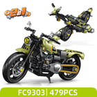 Forange, motocykl chopper, khaki, 2w1, klocki konstrukcyjne, 479 elementów