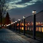 GreenBlue, lampa solarna LED na słupek, daszek kopertowy, 100-100 mm, 3200K GB128 WW