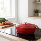 Hage, brytfanna żeliwna, emaliowana, gęsiarka, czerwona, 6l