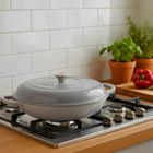 Hage, emaliowany garnek, płaski, żeliwny, szary, 30 cm, 3l