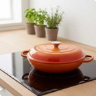 Hage, emaliowany garnek żeliwny, płaski, pomarańczowy, 30 cm, 3l