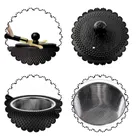 Hage, zestaw dzbanek żeliwny, z filiżankami i podgrzewaczem, czarny, 4-60 ml, 900 ml