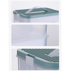 HaloFuture, dwupoziomowy pojemnik, organizer na klocki i zabawki z przegródkami, zielony