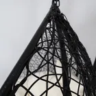 HaloFuture, fotel wiszący, dwuosobowy, kokon, czarny, beżowa poduszka