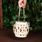 Home Styling Collection, lampion, bambusowy z jutowym uchwytem, naturalny