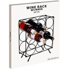 Home Styling Decoration, stojak na wino, metalowy, czarny, 9 butelek